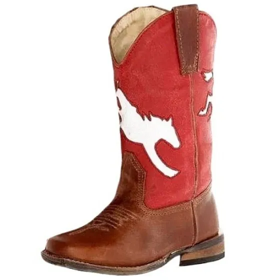 Roper Kid’s Cowboy Boots Bronc Rider Inlay