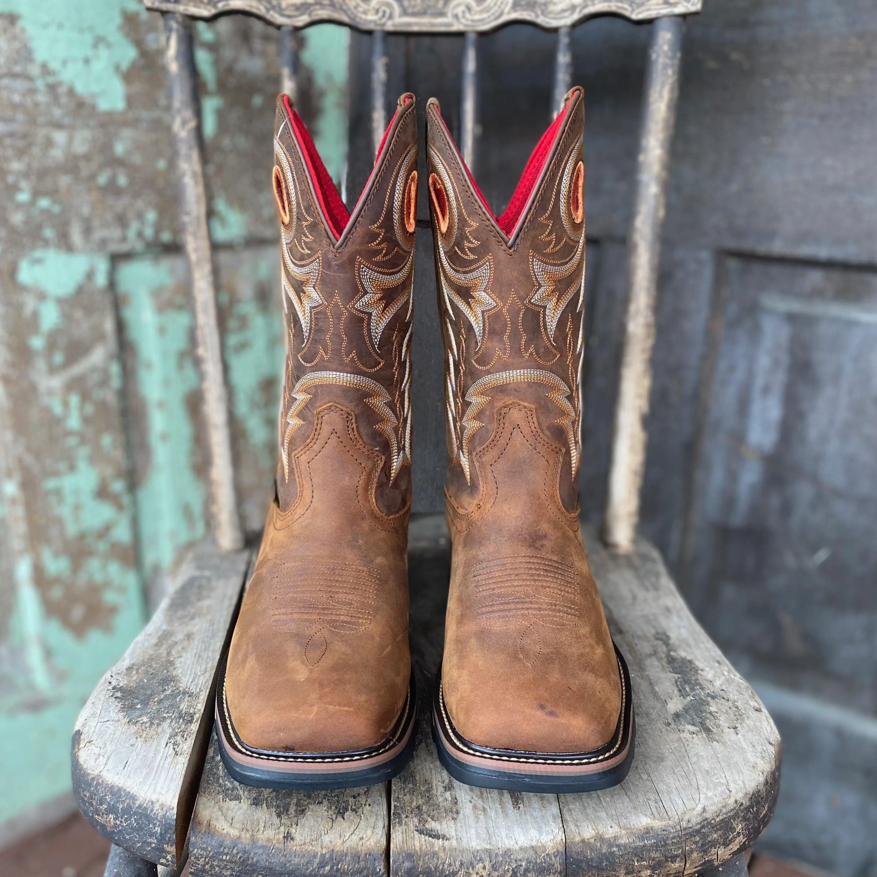 R.Watson Men's Hazel Bay Waterproof Square Toe Western Cowboy Work Boots RW1010WP