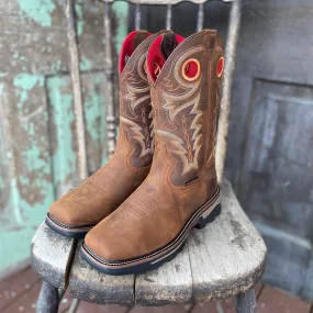R.Watson Men's Hazel Bay Waterproof Square Toe Western Cowboy Work Boots RW1010WP