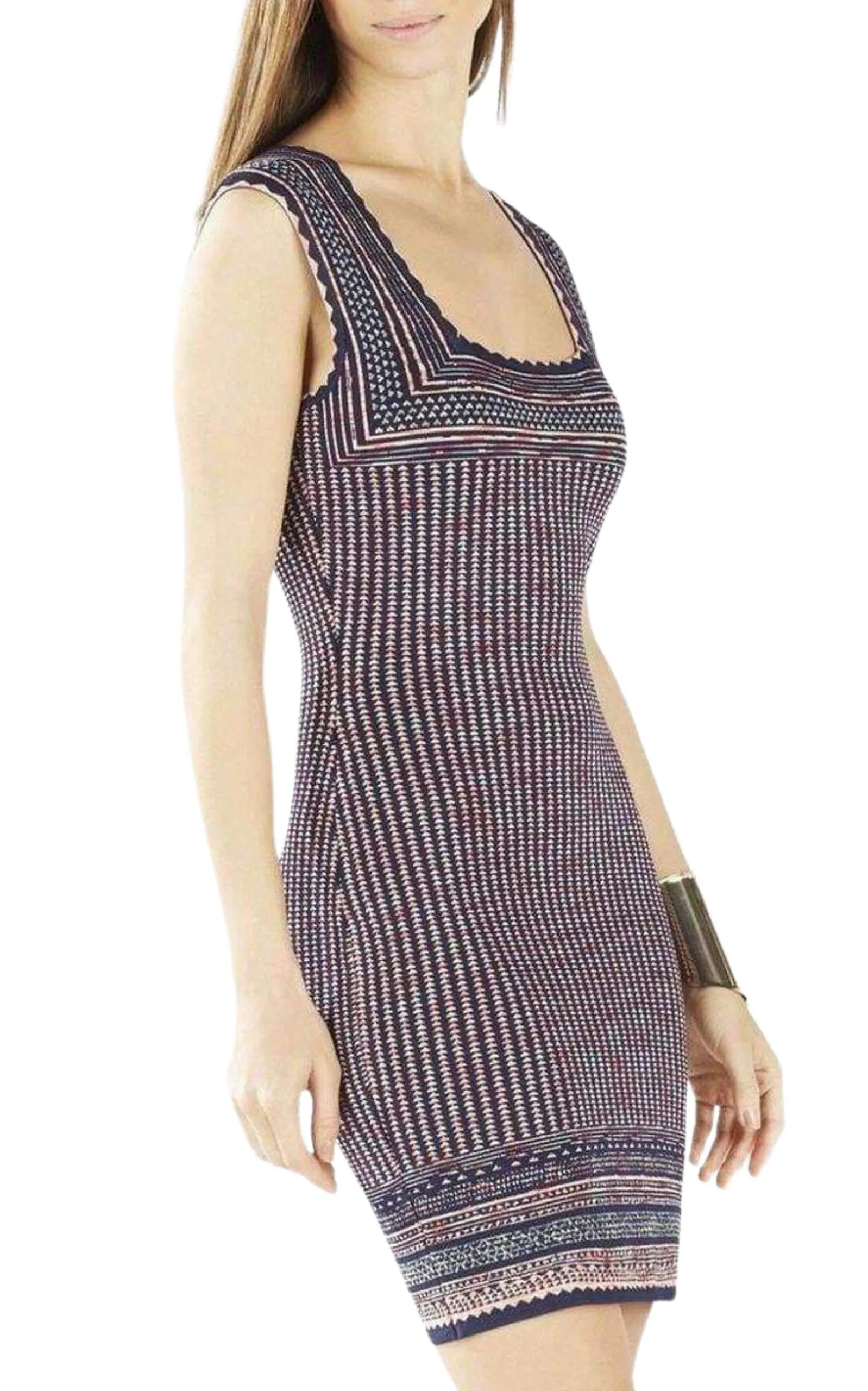 Sheina Jacquard Square Neck Dress