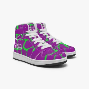 Sixty Eight 93 Logo White Boa Purple Lime Kid High-Top Shoes