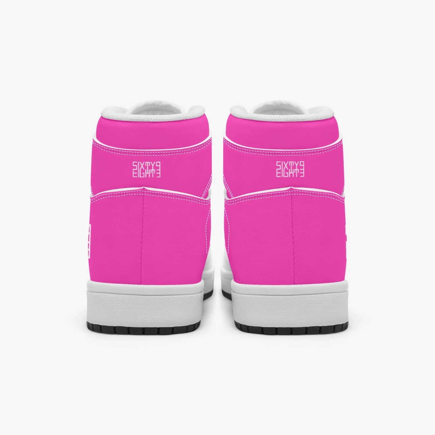 Sixty Eight 93 Logo White Fuchsia Kids High-Top Shoes