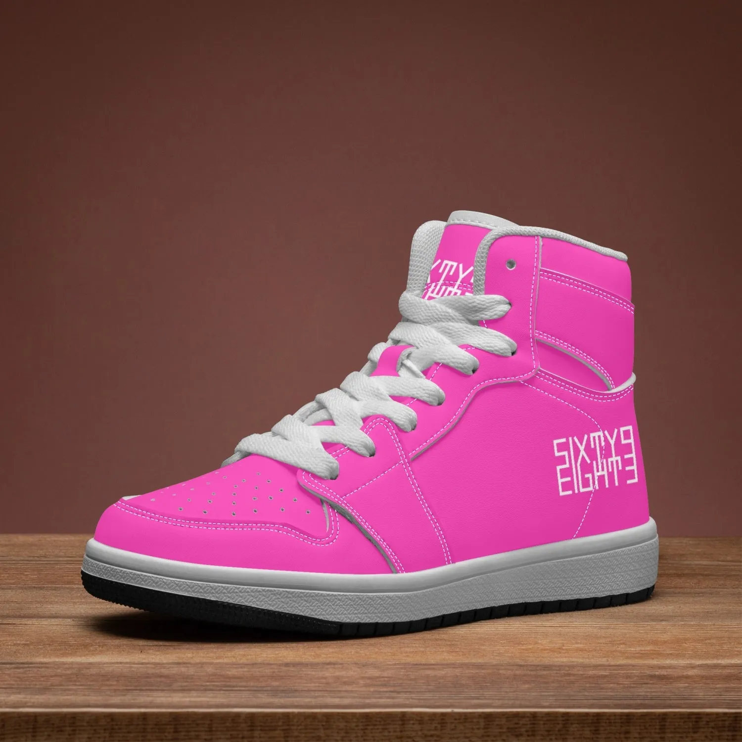 Sixty Eight 93 Logo White Fuchsia Kids High-Top Shoes
