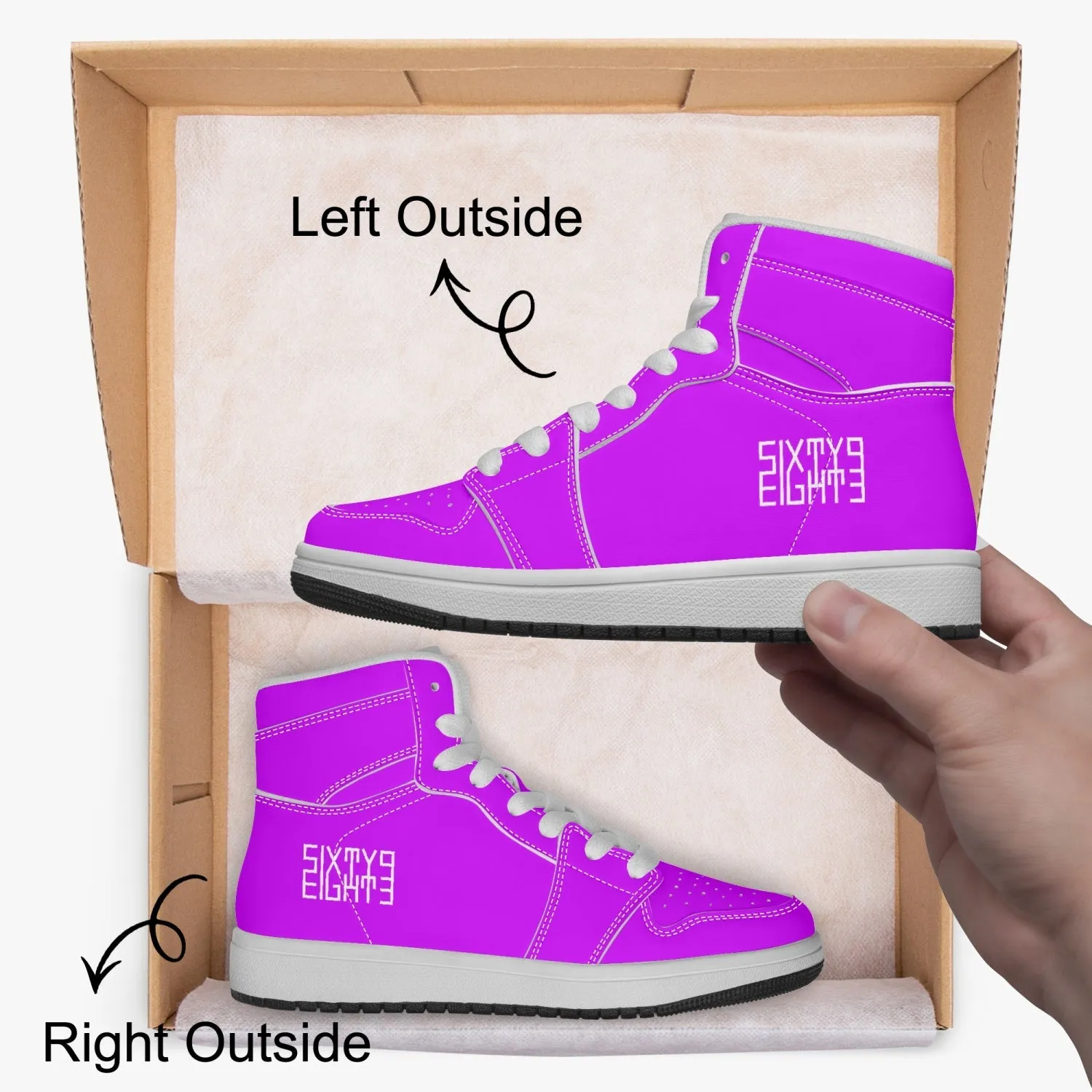 Sixty Eight 93 Logo White Grape Kids High-Top Shoes