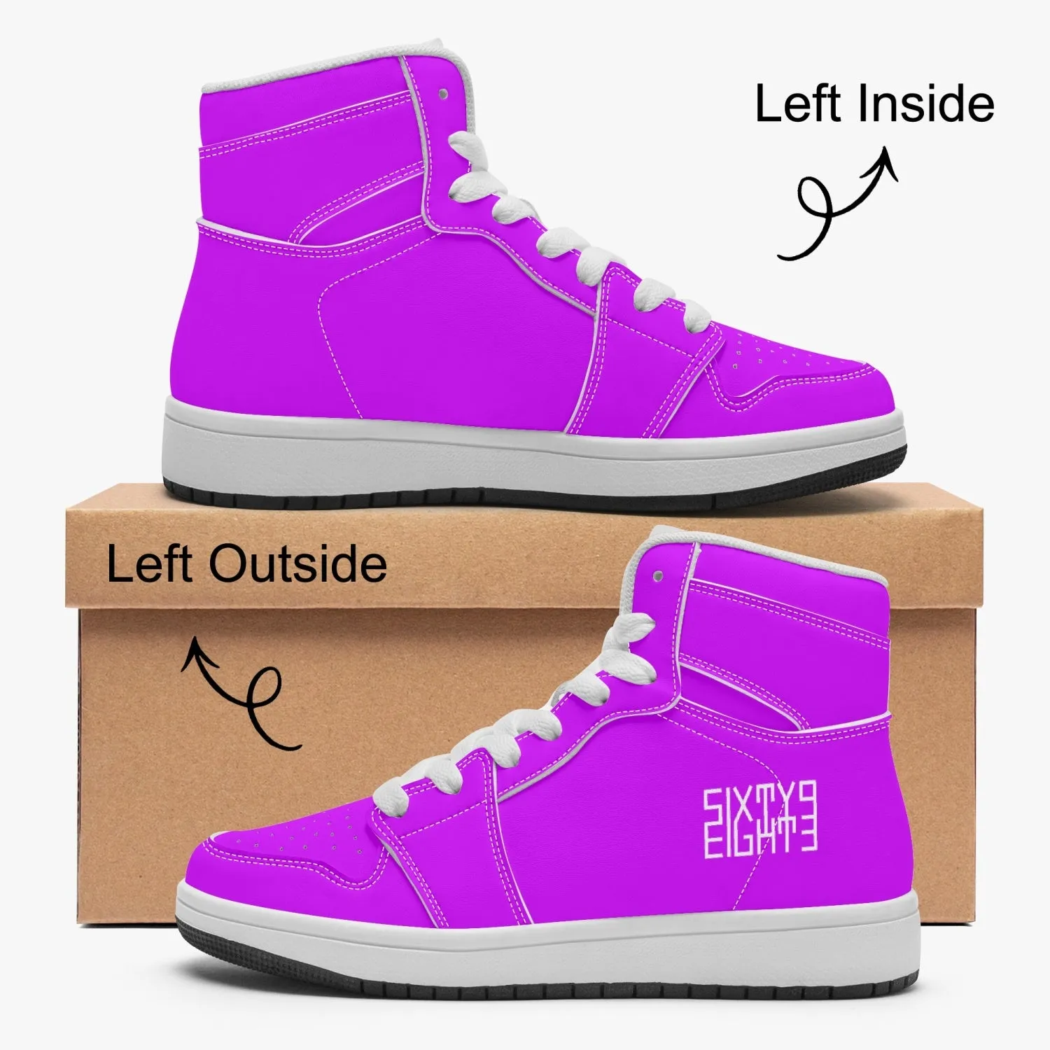 Sixty Eight 93 Logo White Grape Kids High-Top Shoes