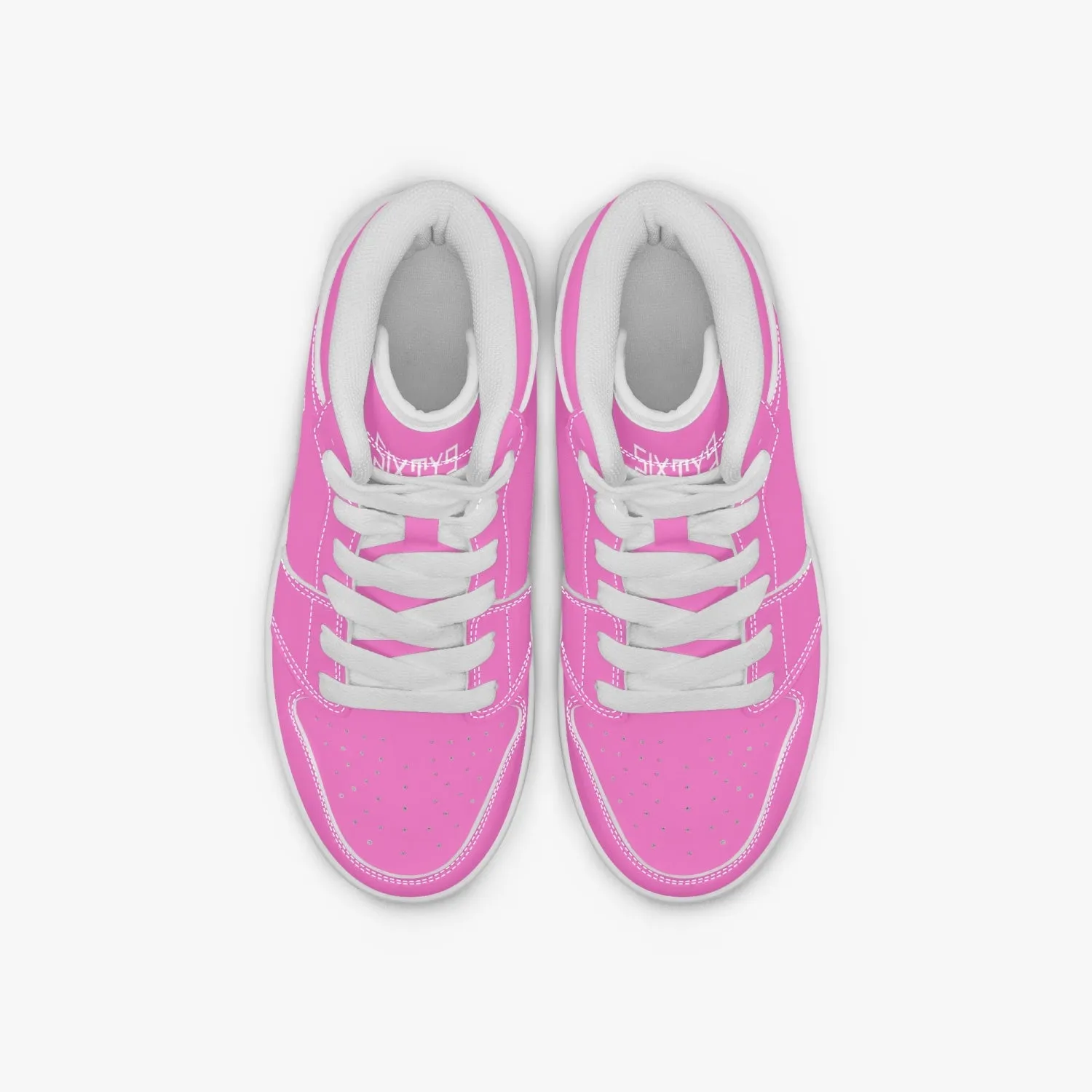 Sixty Eight 93 Logo White Pink Kids High-Top Shoes