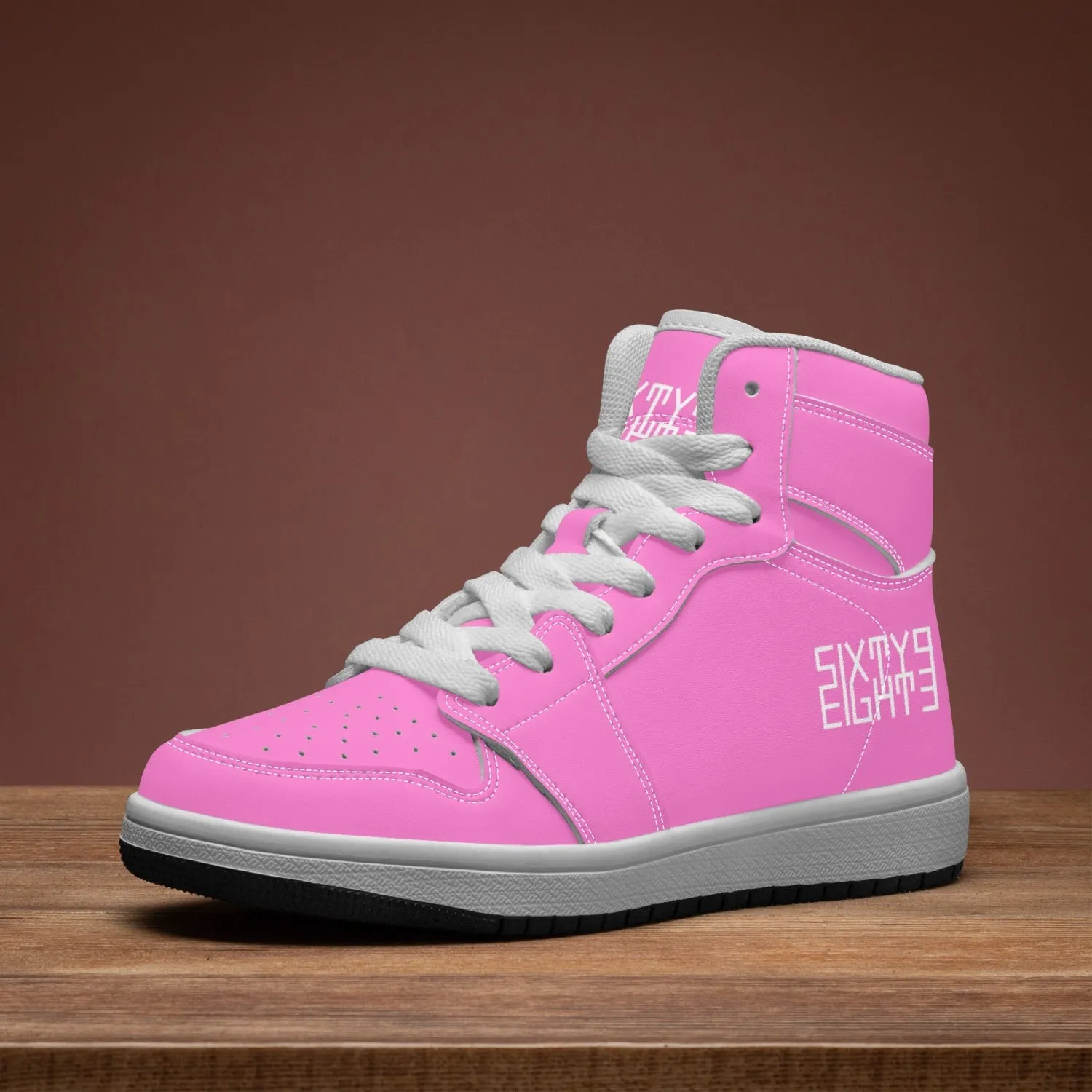 Sixty Eight 93 Logo White Pink Kids High-Top Shoes