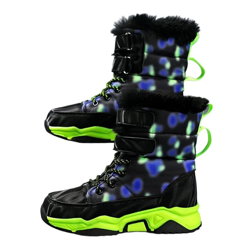 Winter Adventure Boys' Warm Velvet Waterproof Non-Slip Thickened Cotton Boots