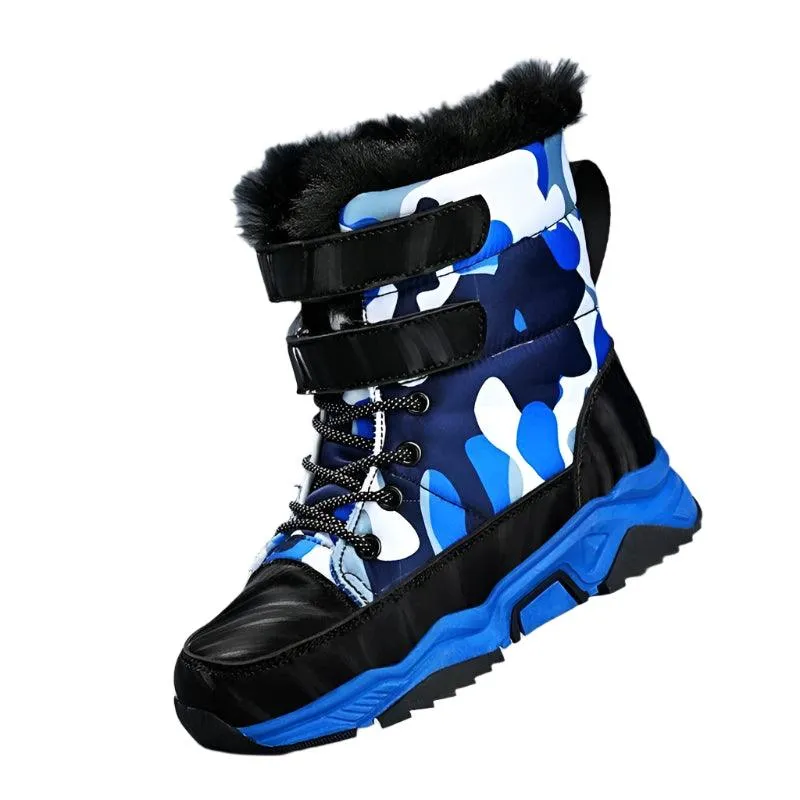 Winter Adventure Boys' Warm Velvet Waterproof Non-Slip Thickened Cotton Boots