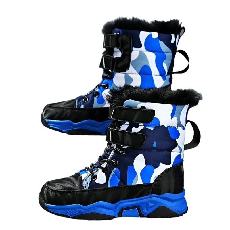 Winter Adventure Boys' Warm Velvet Waterproof Non-Slip Thickened Cotton Boots