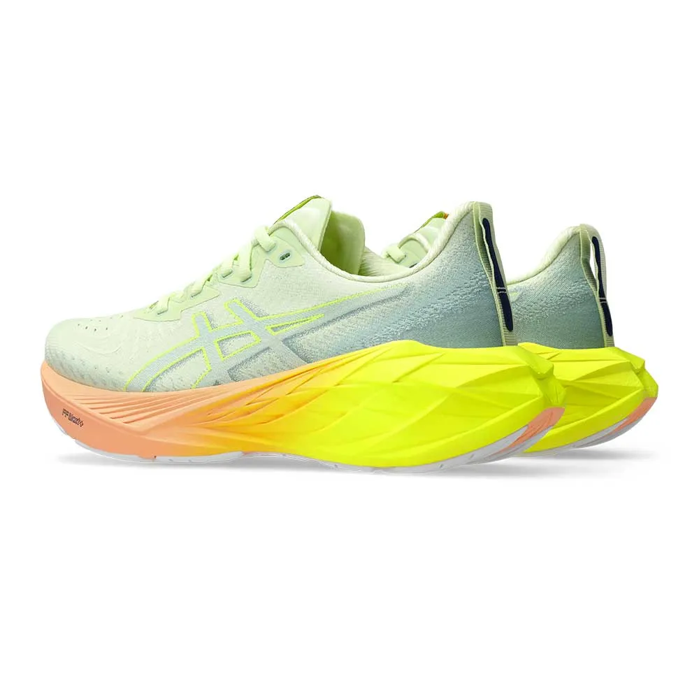 Women's Novablast 4 Paris Running Shoe - Cool Matcha/Safety Yellow - Regular (B)