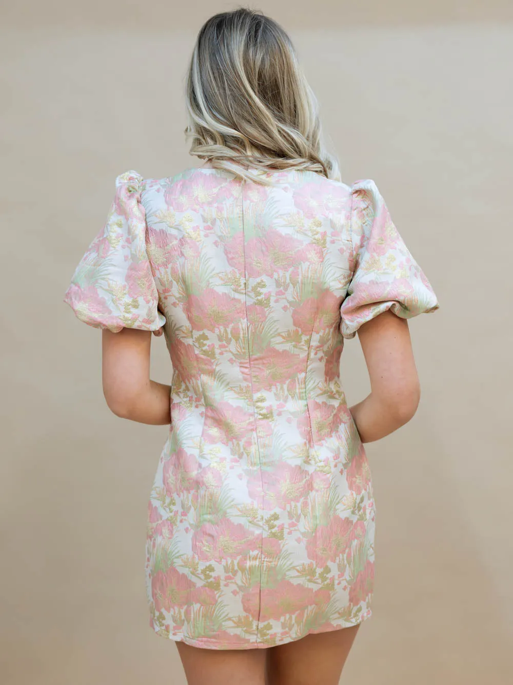 Zendaya Jacquard Dress - Light Pink
